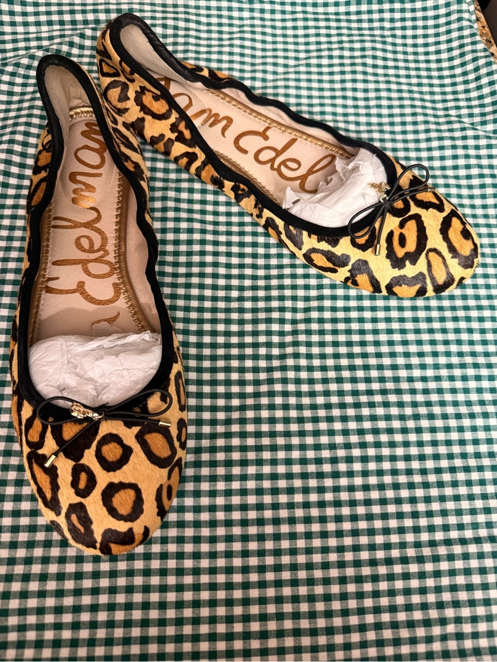 Sam Edelman Felicia Ballet Flats Womens Size 14 Leopard Print Shoes cow hair